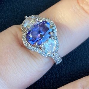 Sterling silver tanzanite ring, size 7